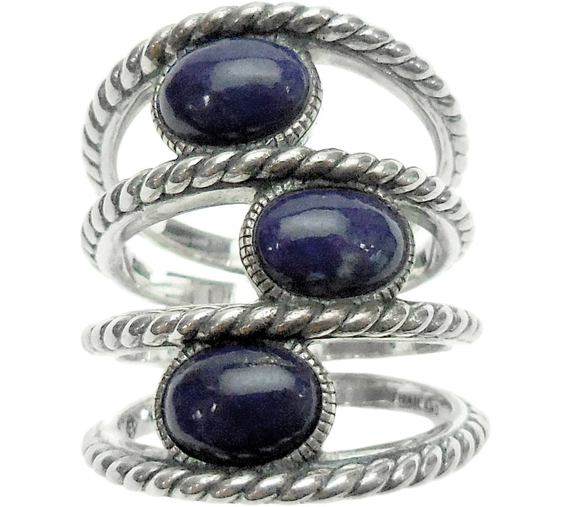 Elyse Ryan Sterling Gemstone Station Wrap Ring — View 7