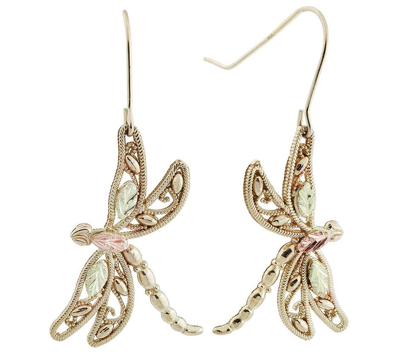 Black Hills Dragonfly Earrings, 10K/12K Gold — View 2