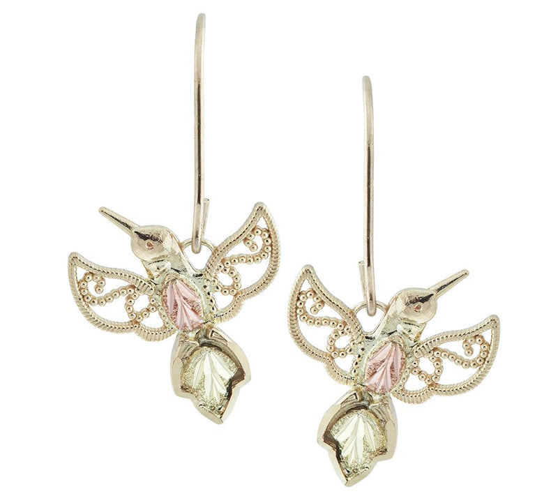 Black Hills Hummingbird Earrings, 10K/12K Gold — Main view