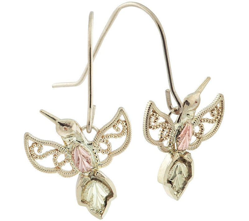 Black Hills Hummingbird Earrings, 10K/12K Gold — View 2