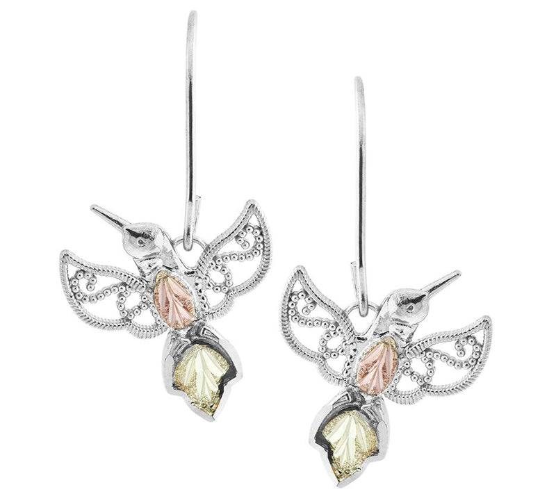 Black Hills Hummingbird Earrings, Sterling/12K — Main view