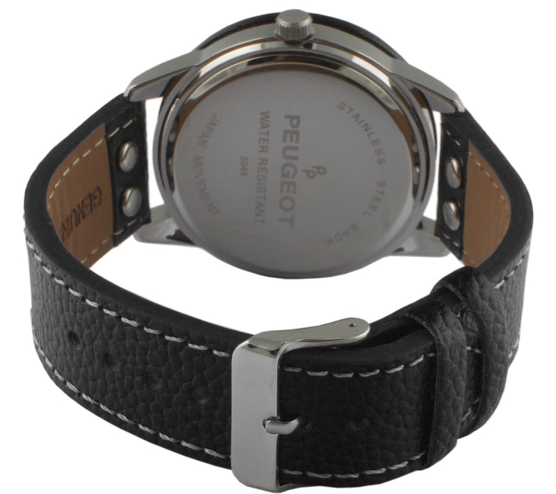 Peugeot Men's Stainless Aviator Sport Watch — View 9