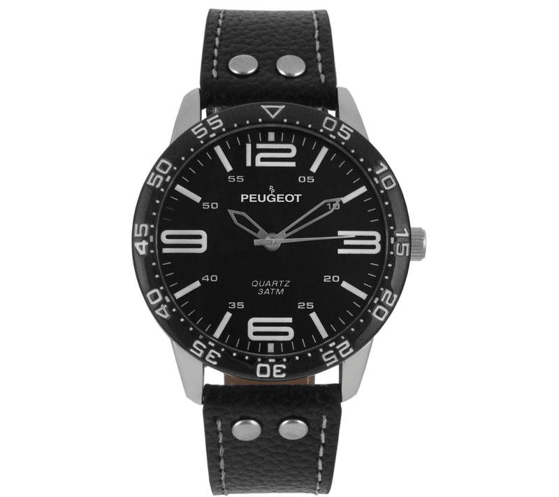 Peugeot Men's Stainless Aviator Sport Watch — View 7