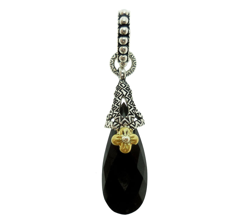 Barbara Bixby Sterling & 18K Gold Black Onyx Drop Pendant — Main view