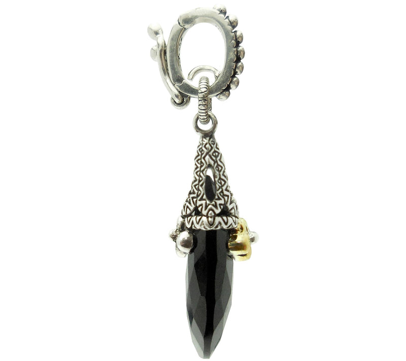 Barbara Bixby Sterling & 18K Gold Black Onyx Drop Pendant — View 3