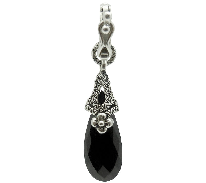 Barbara Bixby Sterling & 18K Gold Black Onyx Drop Pendant — View 2