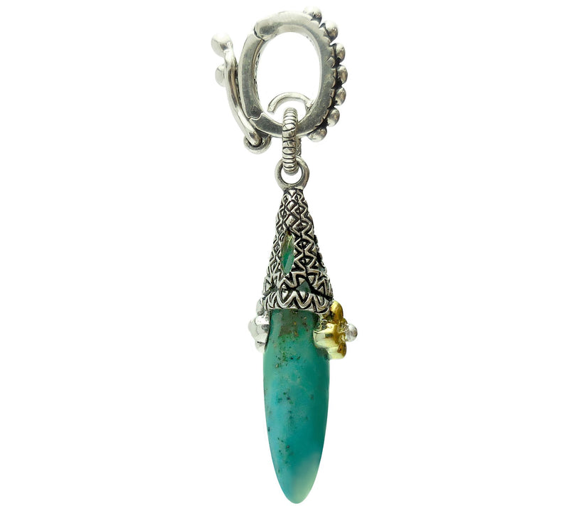 Barbara Bixby Sterling & 18K Turquoise Drop Pendant — View 3