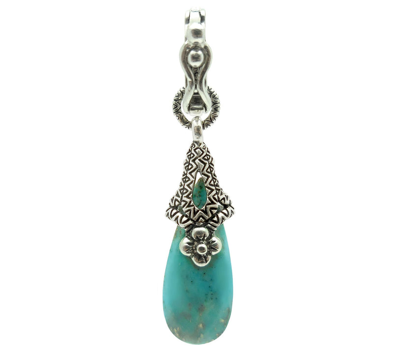 Barbara Bixby Sterling & 18K Turquoise Drop Pendant — View 2