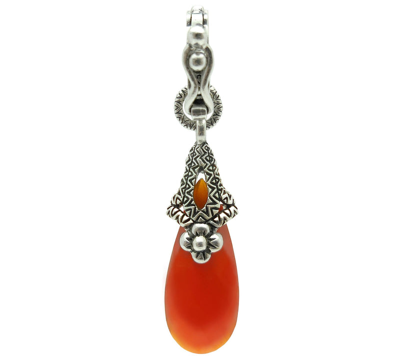 Barbara Bixby Sterling & 18K Carnelian Drop Pendant — View 2