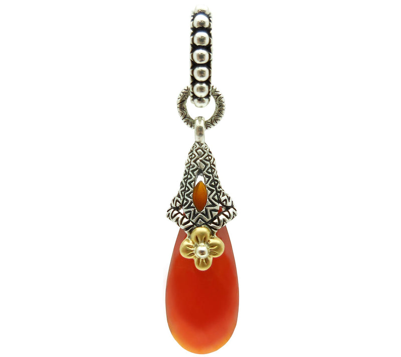 Barbara Bixby Sterling & 18K Carnelian Drop Pendant — Main view