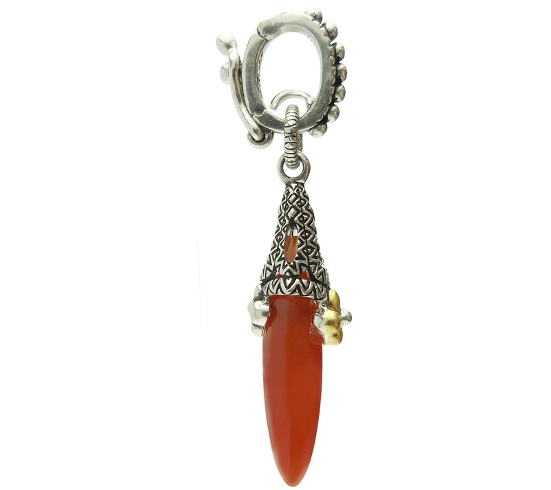 Barbara Bixby Sterling & 18K Carnelian Drop Pendant — View 3