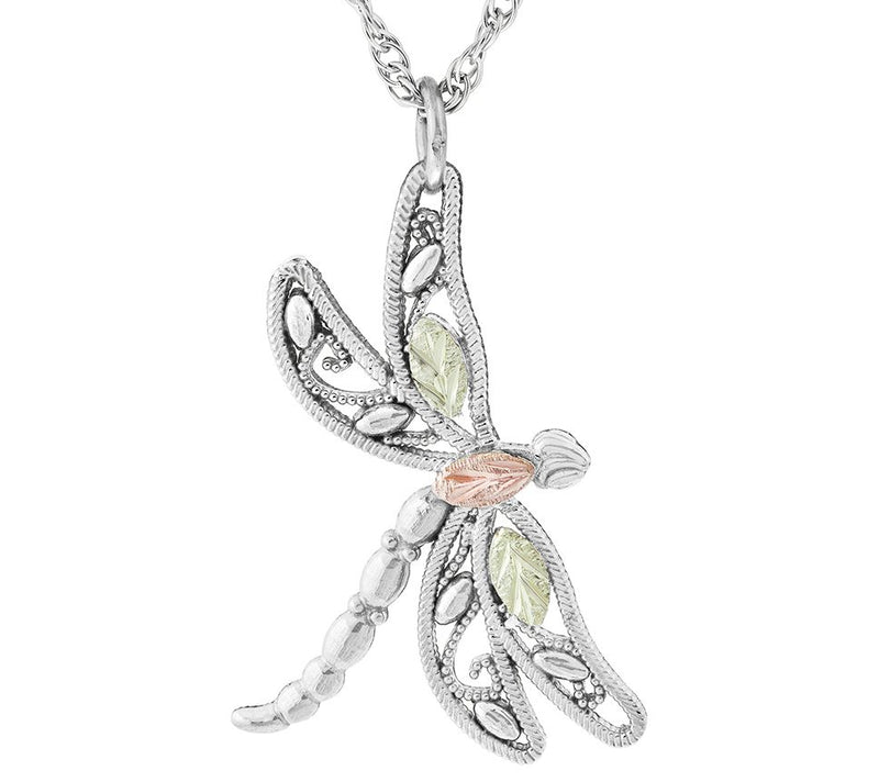 Black Hills Dragonfly Pendant w/ Chain, Sterlin  g/12K Gold — Main view