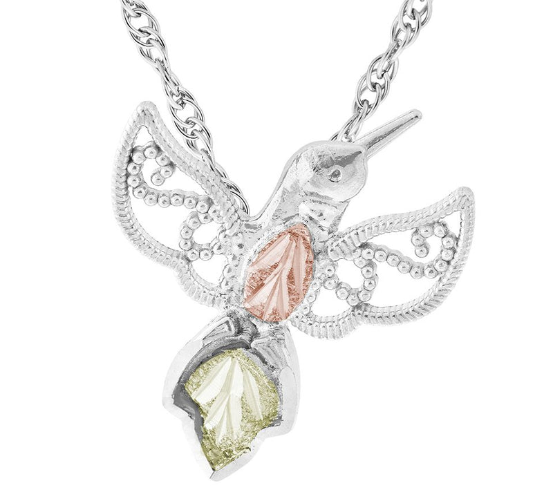 Black Hills Hummingbird Pendant w/ Chain, Sterl  ing/12K Gold — Main view