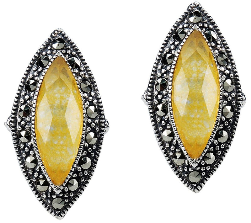 Suspicion Sterling Quartz Doublet & Marcasite Earrings — Main view