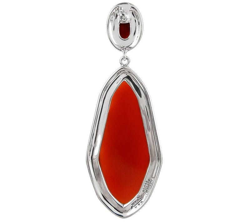 Suspicion Sterling Red Agate & Marcasite Halo Earrings — View 3