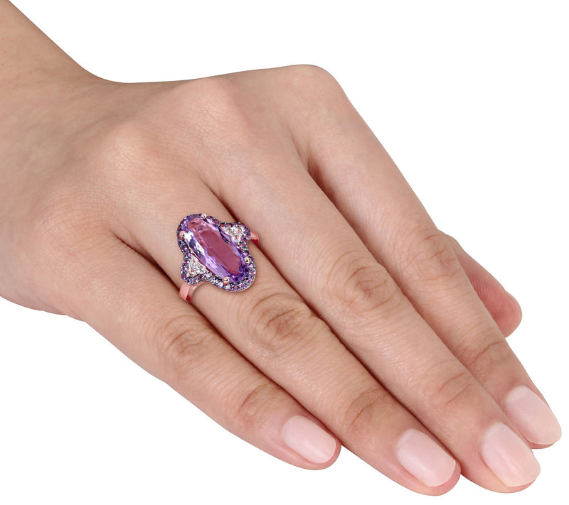 14K Rose Gold-Plated Sterling Silver & AmethystRing 3.50 cttw — View 3
