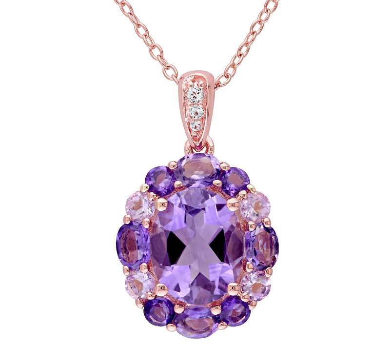 Sterling & 14K 9.15 cttw Multi-Gem Necklace & Earrings Set — View 3