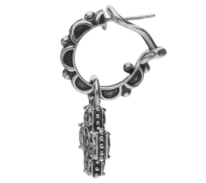 Elyse Ryan Sterling Silver Gemstone Cross D ropEarrings — View 9