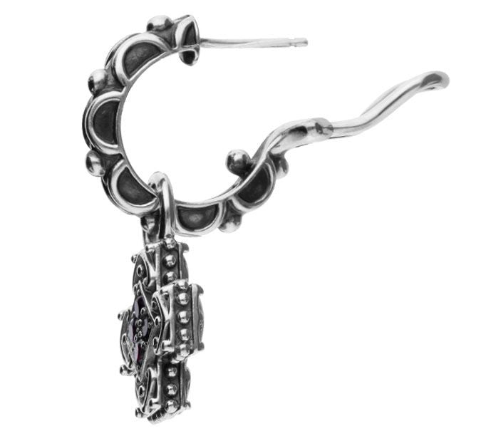 Elyse Ryan Sterling Silver Gemstone Cross D ropEarrings — View 8