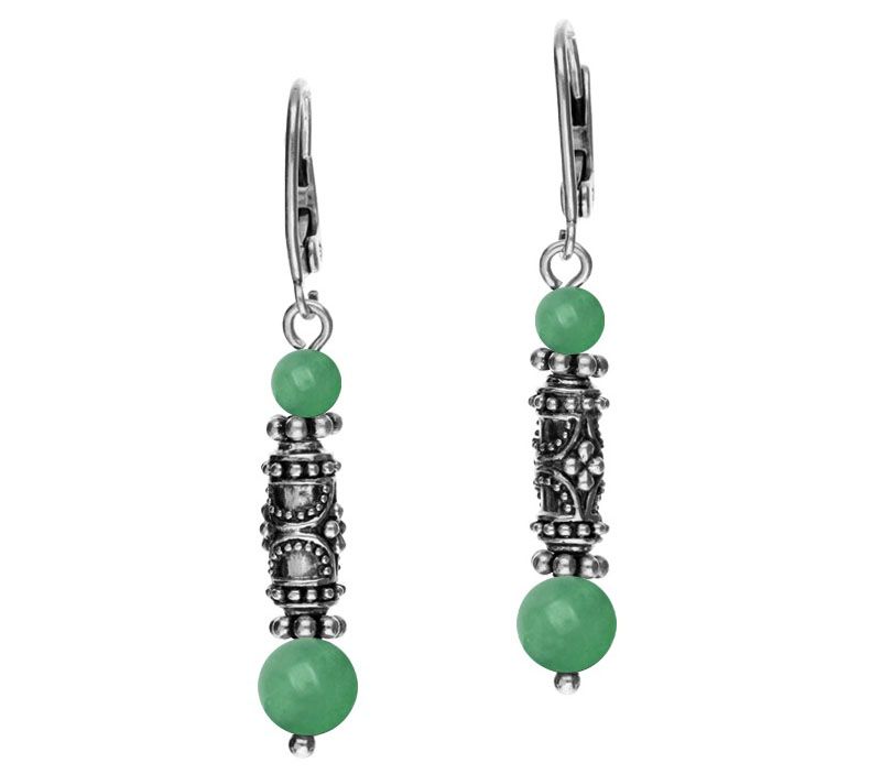 Elyse Ryan Sterling Gemstone Dangle Earrings — View 5