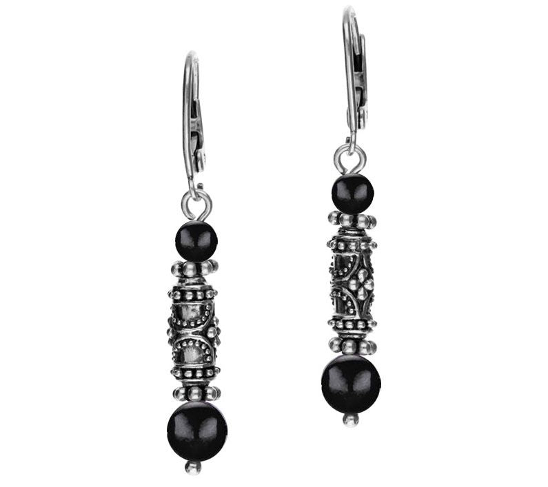 Elyse Ryan Sterling Gemstone Dangle Earrings — View 7