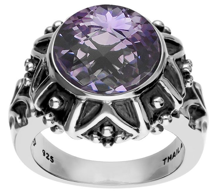 Elyse Ryan Sterling Silver 4.50 cttw Amethyst Ring — Main view