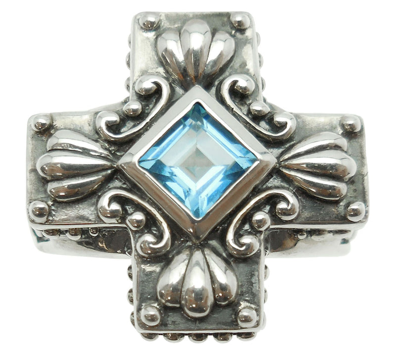 Elyse Ryan Sterling Silver Gemstone Cross Ring — View 8