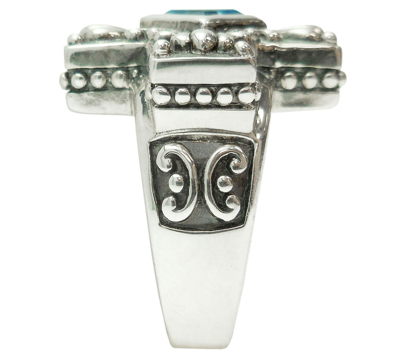 Elyse Ryan Sterling Silver Gemstone Cross Ring — View 6