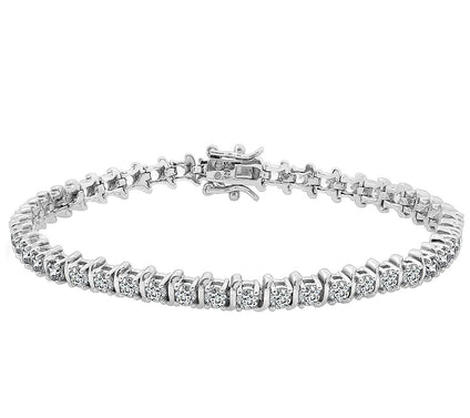 Diamonique 5.40 cttw Tennis Bracelet, Plati numClad