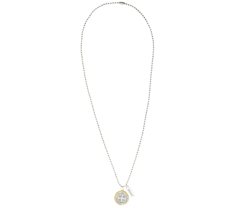My Saint My Hero Benedictine Blessing Two-ToneNecklace — View 2