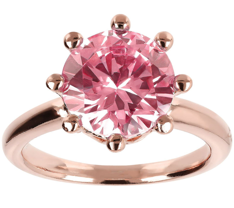 Bronzo Italia Polished Faceted Crystal Ring — View 5