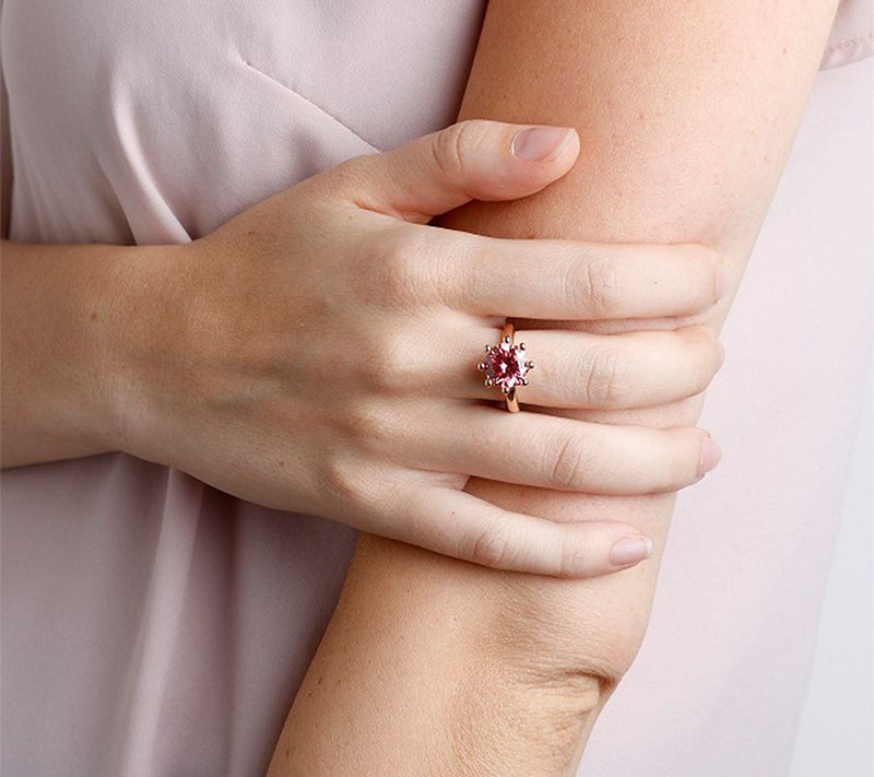 Bronzo Italia Polished Faceted Crystal Ring — View 20