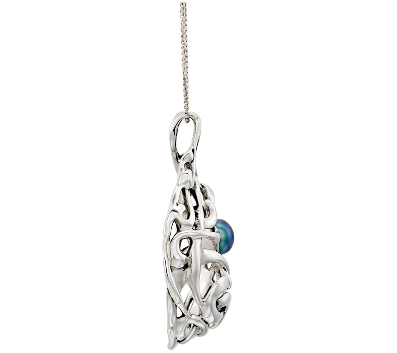 Hagit Sterling Cultured Freshwater Pearl Pendan t w/ Chain — View 2
