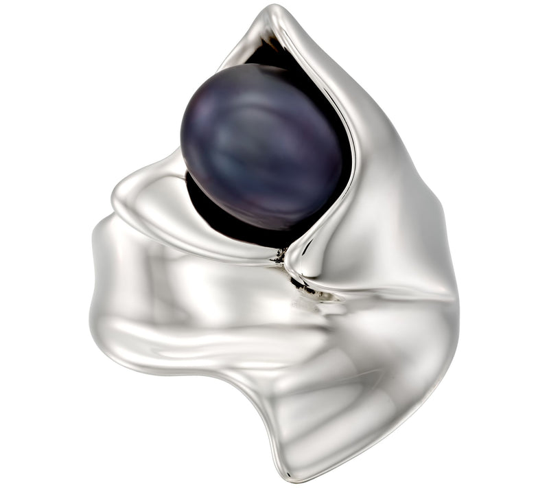 Hagit Sterling Cultured Freshwater Pearl FoldsRing — View 6