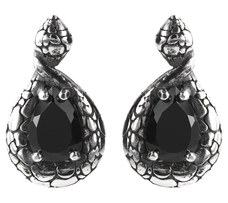 Mistero Sterling Silver Black Spinel Pear-Shaped Earrings — Main view