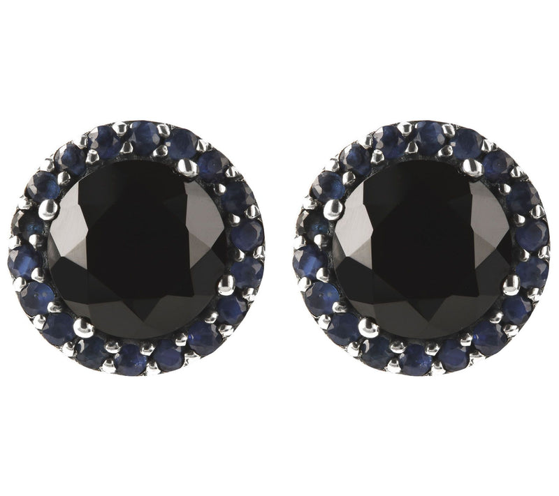 Mistero Sterling Silver Multi-Gemstone Halo Stud Earrings — View 5