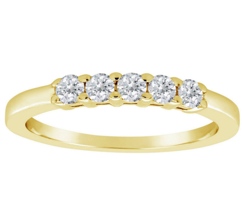 Affinity 1/3 cttw 5-Stone Diamond Band Ring, 14K Gold — View 5