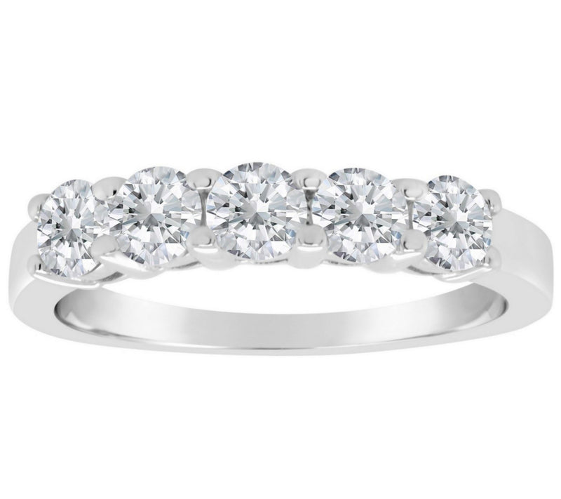 Affinity 1.00 cttw 5-Stone Diamond Band Ring, 14K Gold — Main view