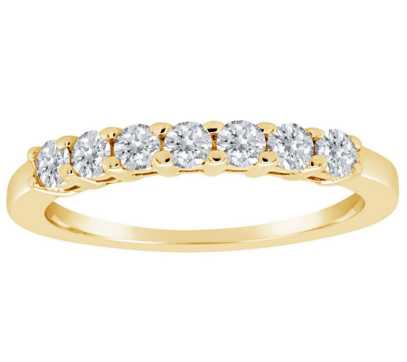 Affinity 1/2 cttw 7-Stone Diamond Band Ring, 14K Gold — View 5