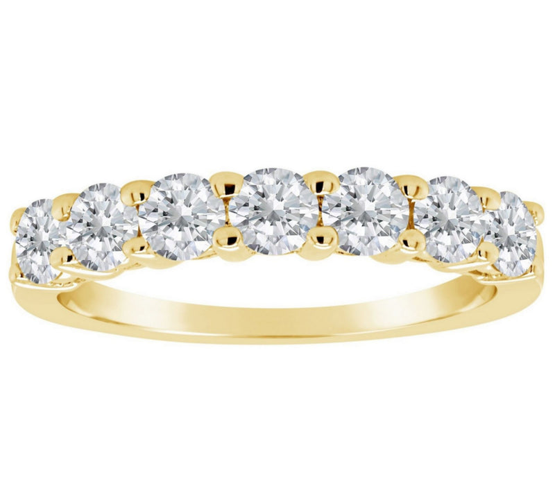 Affinity 1.00 cttw 7-Stone Diamond Band Ring, 14K Gold — View 5