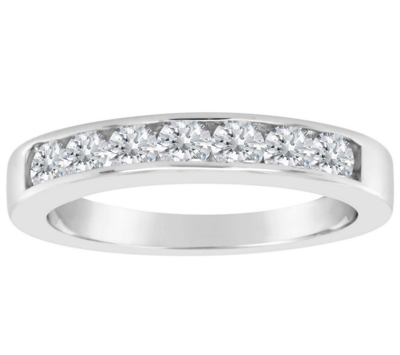 Affinity 2/3 cttw 7-Stone Diamond Channel BandRing, 14K Gold — Main view