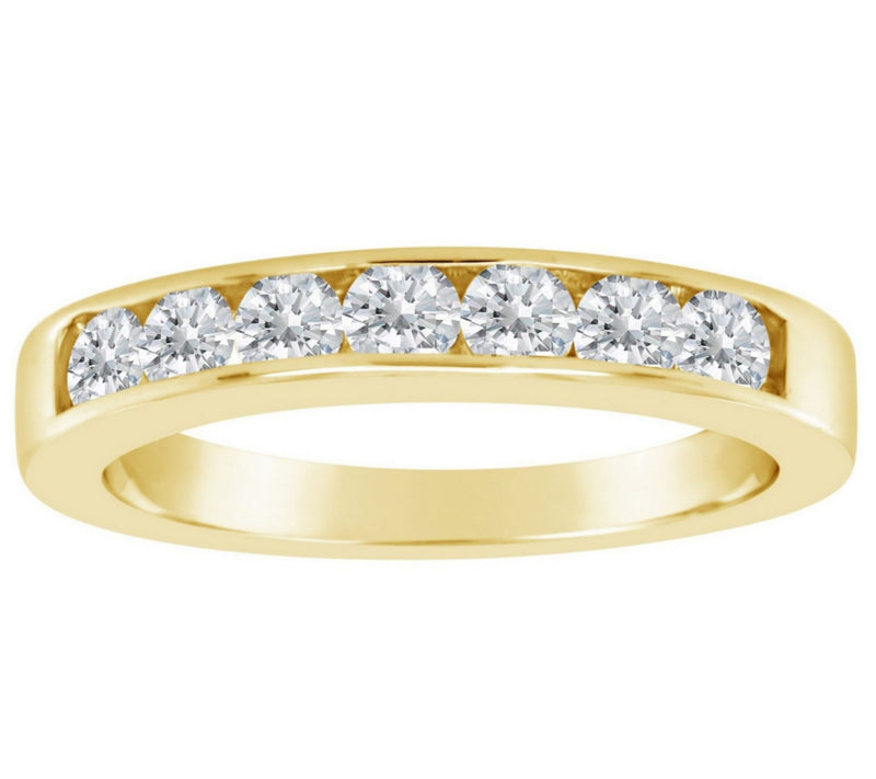 Affinity 2/3 cttw 7-Stone Diamond Channel BandRing, 14K Gold — View 5