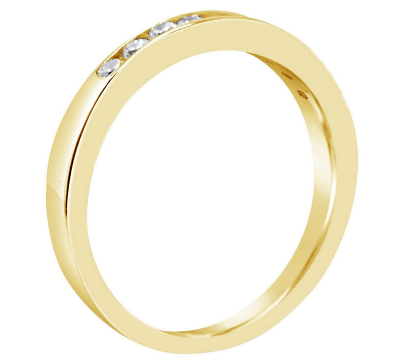 Affinity 1/4 cttw 9-Stone Diamond Channel BandRing, 14K Gold — View 6