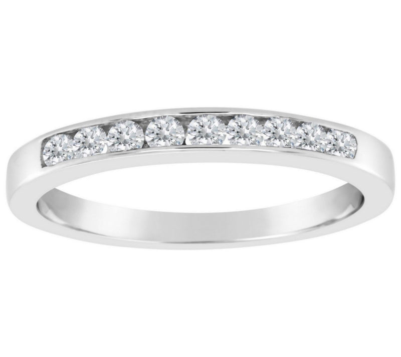 Affinity 1/4 cttw 9-Stone Diamond Channel BandRing, 14K Gold — View 5