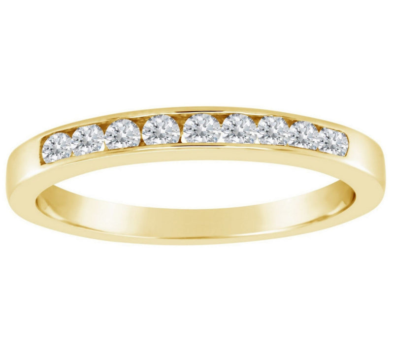 Affinity 1/4 cttw 9-Stone Diamond Channel BandRing, 14K Gold — Main view