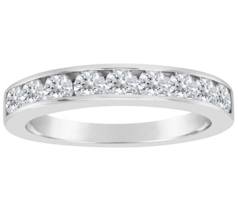 Affinity 7/8 ct tw 9-Stone Diam ond Channel Ban d Ring, 14K Gol — View 3