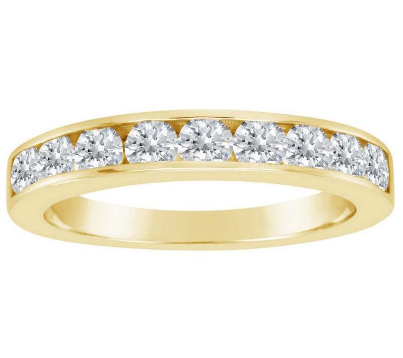 Affinity 7/8 ct tw 9-Stone Diam ond Channel Ban d Ring, 14K Gol — View 5