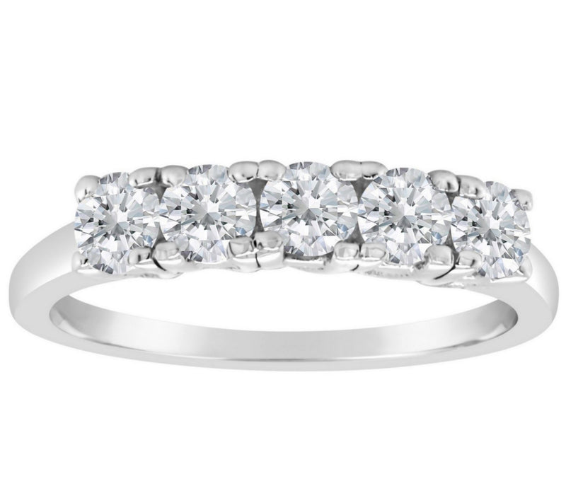 Affinity 3/4 cttw 5-Stone Diamond Band Ring, 14K Gold — Main view