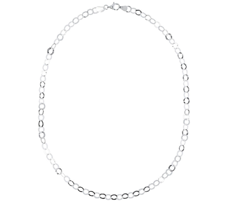 UltraFine Silver 18" Hammered Circle Link Necklace 5.8g — View 2