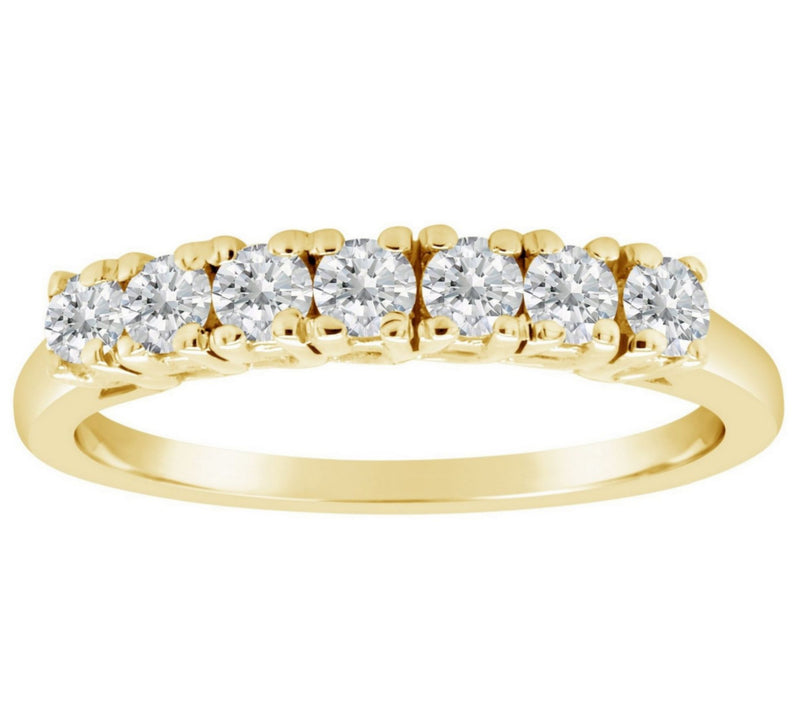Affinity 1/2 cttw 7-Stone Diamond Band Ring, 14K Gold — View 5